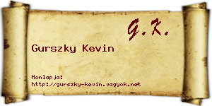 Gurszky Kevin névjegykártya